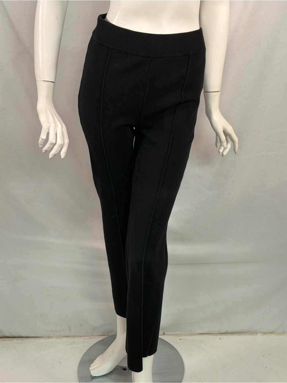 White + Warren Black Pull-On Straight-Leg Pants